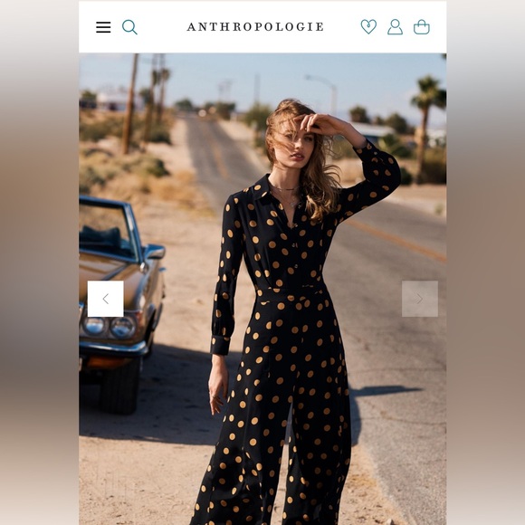 Anthropologie  Loveland Polka Dot Wide Leg Jumpsuit Romper size 10 - Picture 3 of 14